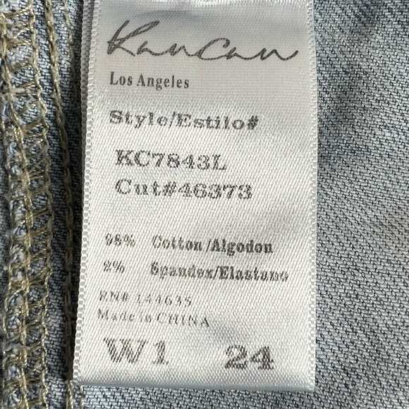 KanCan Winston High Rise Cargo Slim Straight Light Wash Raw Hem Jeans Size 24 - Picture 7 of 10